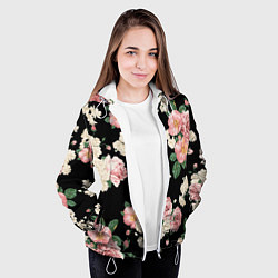 Куртка с капюшоном женская Floral Pattern, цвет: 3D-белый — фото 2