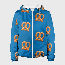 Куртка с капюшоном женская Любитель крендельков, цвет: 3D-белый