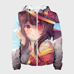 Куртка с капюшоном женская KonoSuba, цвет: 3D-белый
