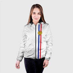 Куртка с капюшоном женская Франция: лента с гербом, цвет: 3D-черный — фото 2