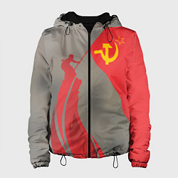 Куртка с капюшоном женская Флаг над Рейхстагом, цвет: 3D-черный