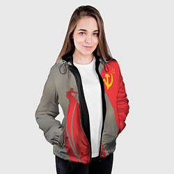 Куртка с капюшоном женская Флаг над Рейхстагом, цвет: 3D-черный — фото 2