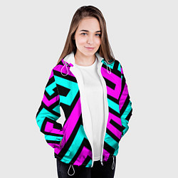Куртка с капюшоном женская Maze: Violet & Turquoise, цвет: 3D-белый — фото 2