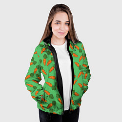 Куртка с капюшоном женская Любитель морковки, цвет: 3D-черный — фото 2