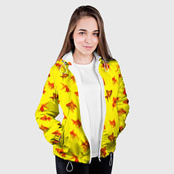 Куртка с капюшоном женская Золотые рыбки, цвет: 3D-белый — фото 2