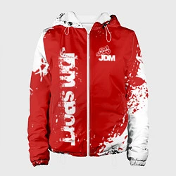 Куртка с капюшоном женская Eat Sleep JDM: Red Style, цвет: 3D-белый