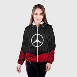 Куртка с капюшоном женская Mercedes Benz: Grey Carbon, цвет: 3D-белый — фото 2