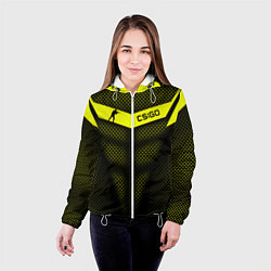 Куртка с капюшоном женская CS:GO Yellow Carbon, цвет: 3D-белый — фото 2