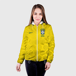 Куртка с капюшоном женская Brazil Team: WC 2018, цвет: 3D-белый — фото 2