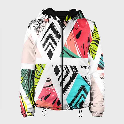 Женская куртка Тропическое ассорти / 3D-Черный – фото 1