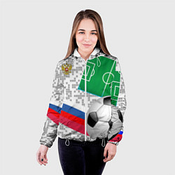 Куртка с капюшоном женская Русский футбол, цвет: 3D-белый — фото 2