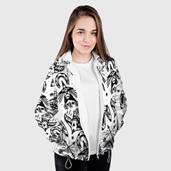 Куртка с капюшоном женская Сибирские мотивы, цвет: 3D-белый — фото 2