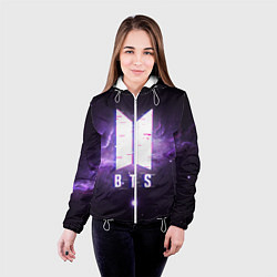 Куртка с капюшоном женская BTS: Violet Space, цвет: 3D-белый — фото 2