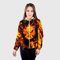 Куртка с капюшоном женская Cyberpunk 2077: FIRE SAMURAI, цвет: 3D-белый — фото 2