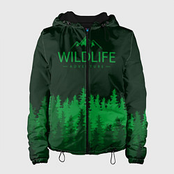 Куртка с капюшоном женская Wildlife Adventure, цвет: 3D-черный