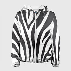 Куртка с капюшоном женская Африканская зебра, цвет: 3D-белый