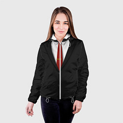 Куртка с капюшоном женская Агент 47, цвет: 3D-белый — фото 2