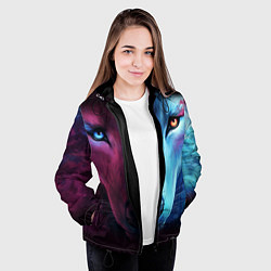 Куртка с капюшоном женская Волчий взгляд, цвет: 3D-черный — фото 2