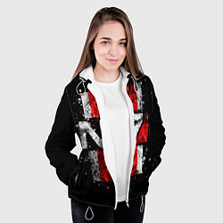 Куртка с капюшоном женская Mass Effect N7, цвет: 3D-белый — фото 2