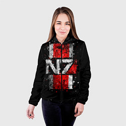 Куртка с капюшоном женская Mass Effect N7, цвет: 3D-черный — фото 2