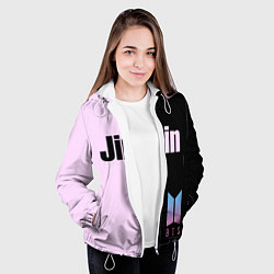 Куртка с капюшоном женская BTS Jimin, цвет: 3D-белый — фото 2