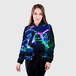 Куртка с капюшоном женская Marshmello: Neon DJ, цвет: 3D-черный — фото 2