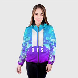 Куртка с капюшоном женская BTS: Violet Butterflies, цвет: 3D-черный — фото 2