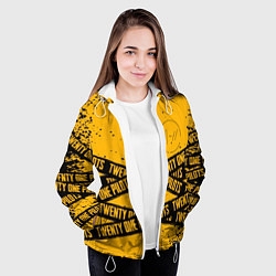 Куртка с капюшоном женская 21 Pilots: Yellow Levitate, цвет: 3D-белый — фото 2