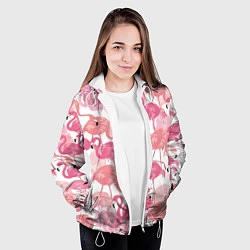 Куртка с капюшоном женская Рай фламинго, цвет: 3D-белый — фото 2