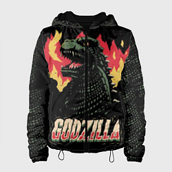 Куртка с капюшоном женская Flame Godzilla, цвет: 3D-черный