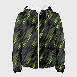 Женская куртка Зеленые молнии паттерн