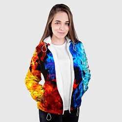 Куртка с капюшоном женская L letter fire, цвет: 3D-белый — фото 2