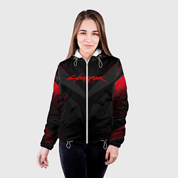 Куртка с капюшоном женская CYBERPUNK 2077, цвет: 3D-белый — фото 2