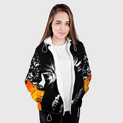 Куртка с капюшоном женская Король и Шут Анархия спина, цвет: 3D-белый — фото 2