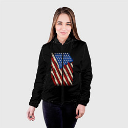 Куртка с капюшоном женская Флаг, цвет: 3D-черный — фото 2