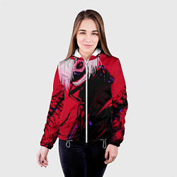 Куртка с капюшоном женская Токийский Гуль, цвет: 3D-белый — фото 2