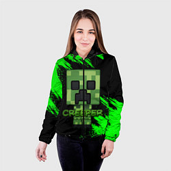 Куртка с капюшоном женская MINECRAFT CREEPER, цвет: 3D-черный — фото 2