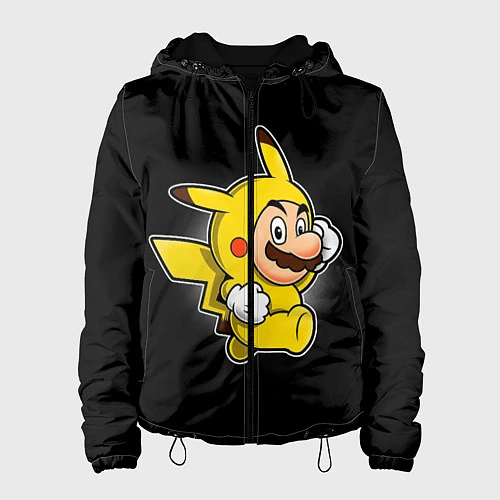 Женская куртка Марио в костюме пикачу / 3D-Черный – фото 1