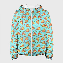 Куртка с капюшоном женская Пицца, цвет: 3D-белый