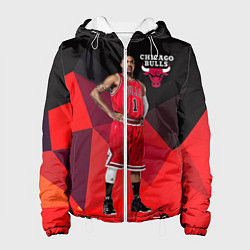 Куртка с капюшоном женская Chicago Bulls, цвет: 3D-белый