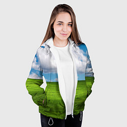 Куртка с капюшоном женская Заставка Windows, цвет: 3D-белый — фото 2