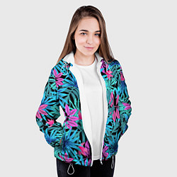 Куртка с капюшоном женская Яркие цветы, цвет: 3D-белый — фото 2