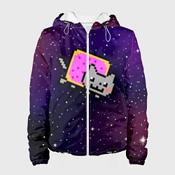 Куртка с капюшоном женская Nyan Cat, цвет: 3D-белый
