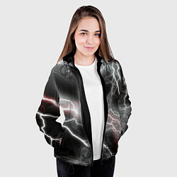 Куртка с капюшоном женская Молния, цвет: 3D-черный — фото 2