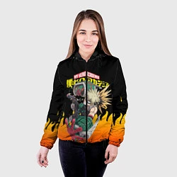Куртка с капюшоном женская MY HERO ACADEMIA яркое пламя, цвет: 3D-черный — фото 2