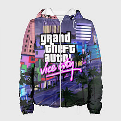 Куртка с капюшоном женская Grand Theft Auto Vice City, цвет: 3D-белый