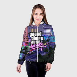 Куртка с капюшоном женская Grand Theft Auto Vice City, цвет: 3D-белый — фото 2