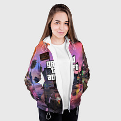 Куртка с капюшоном женская GTA VI, цвет: 3D-белый — фото 2
