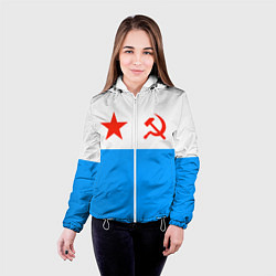 Куртка с капюшоном женская ВМФ СССР, цвет: 3D-белый — фото 2