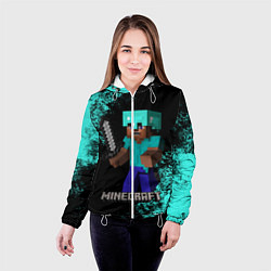 Куртка с капюшоном женская MINECRAFT, цвет: 3D-белый — фото 2